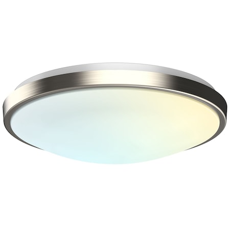 Luxrite 13 Inch Motion Sensor LED Flush Mount Light 5CCT 2700K-5000K 20W 1500LM Damp Rated Brushed Nickel LR23342-1PK